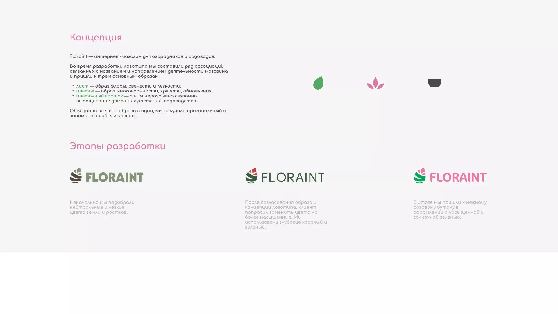 Создание логотипа и интернет-магазина «FLORAINT» в Зиме