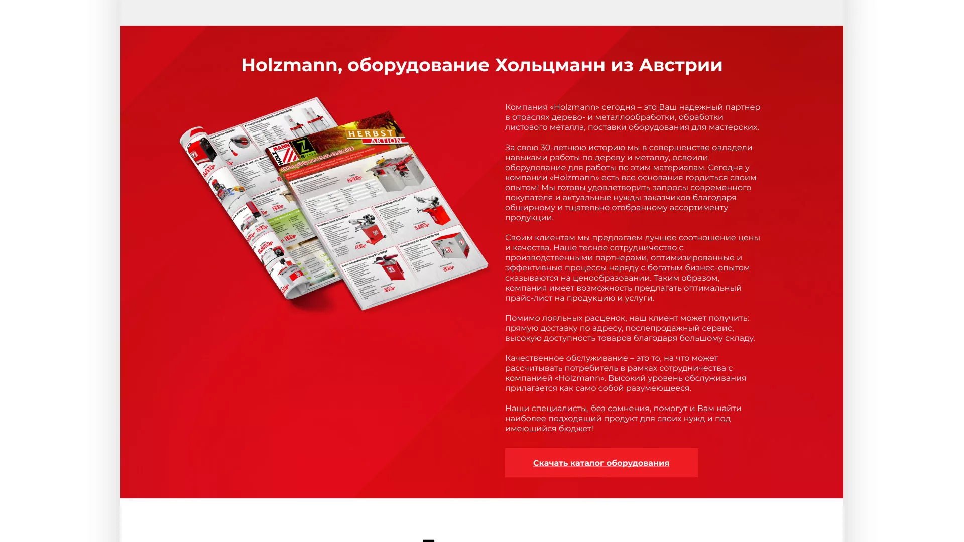 Создание сайта компании «HOLZMANN Maschinen GmbH» в Зиме