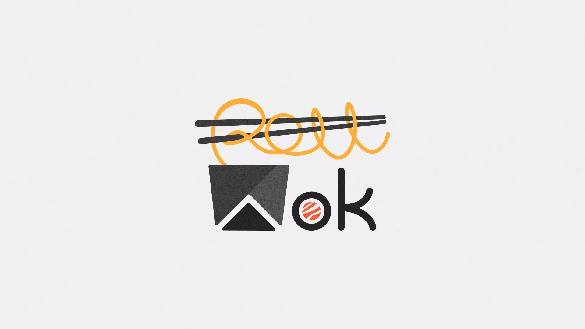 Разработка логотипа суши-бара «Roll Wok Club» в Зиме