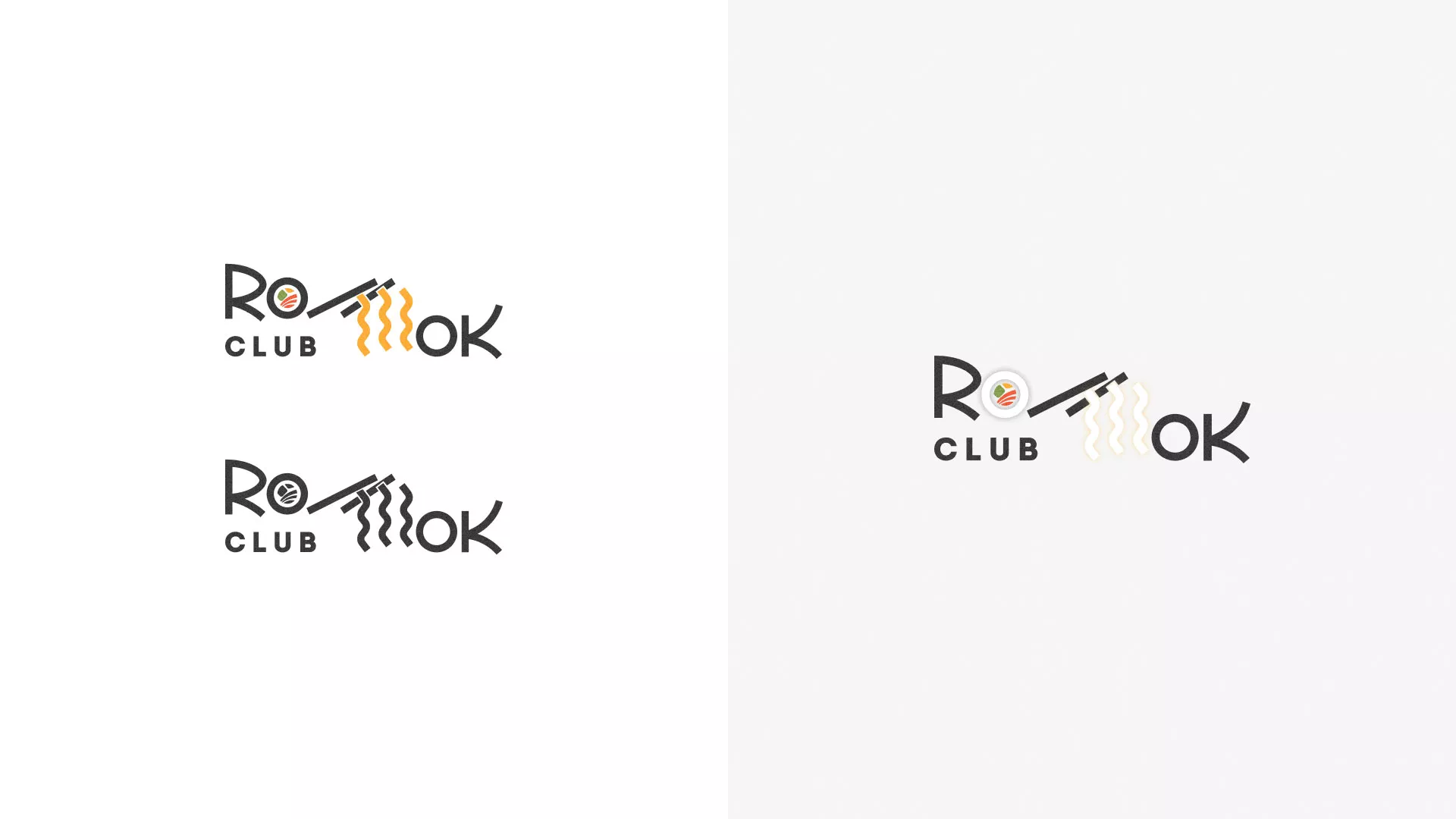 Создание логотипа суши-бара «Roll Wok Club» в Зиме